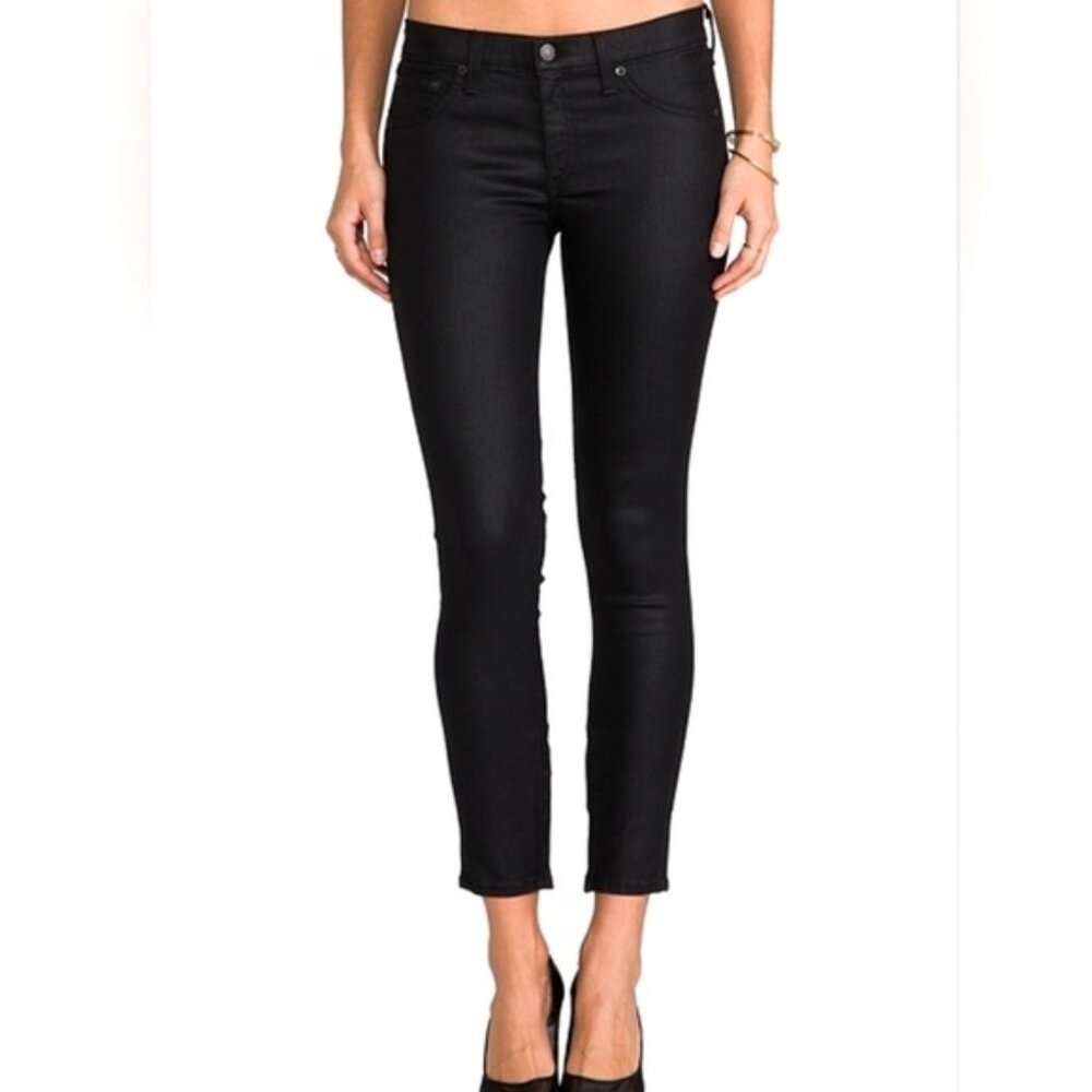 Rag and bone Zipper Capri in Cotswold (black coated)